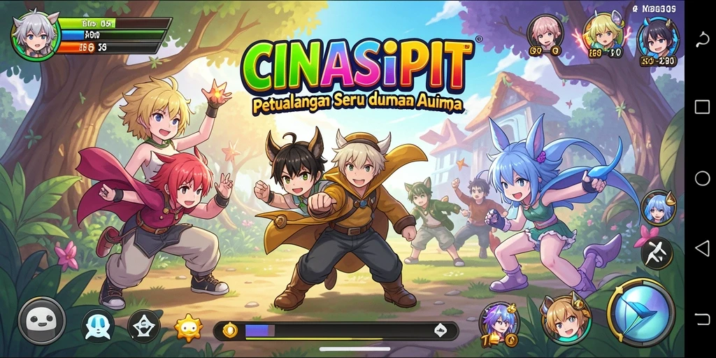 Screenshot CINASIPIT menampilkan karakter anime dalam aksi seru.