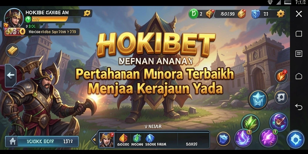 Tampilan gameplay HOKIBET saat melawan musuh dalam Tower Defense.