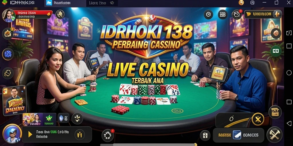 Menampilkan gameplay Live Casino yang mendebarkan di IDRHOKI138.