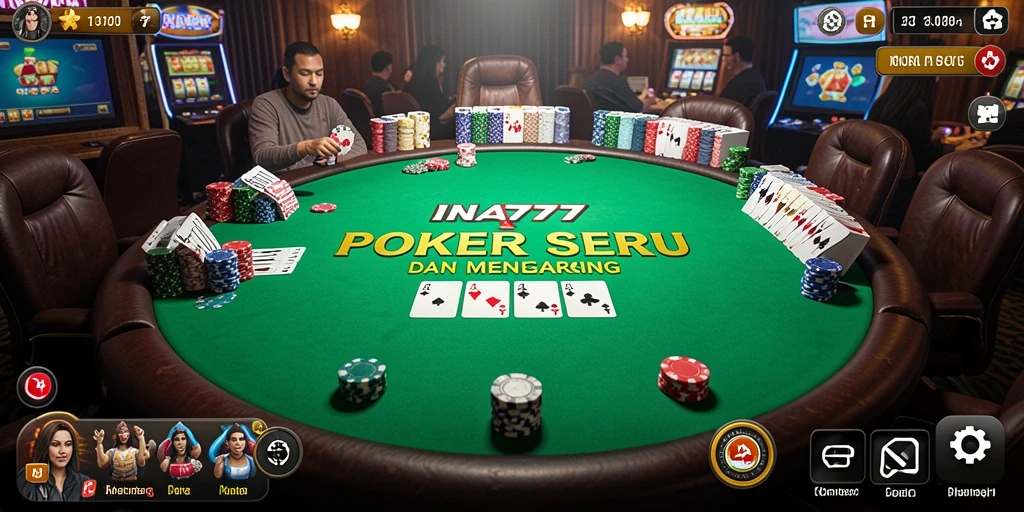 Tampilan gameplay Poker yang seru dan mendebarkan di INA777.