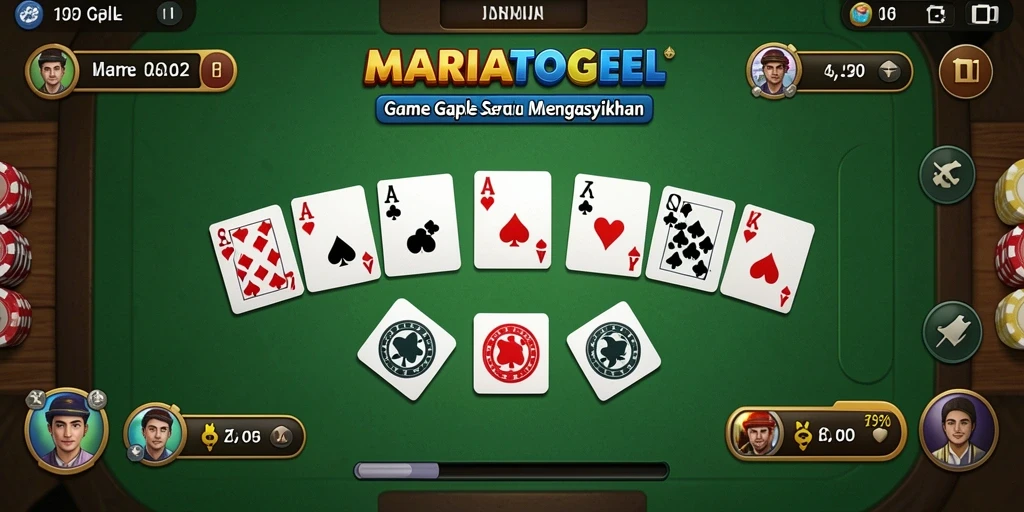 Tampilan gameplay seru MARIATOGEL dengan fitur Gaple yang menarik.
