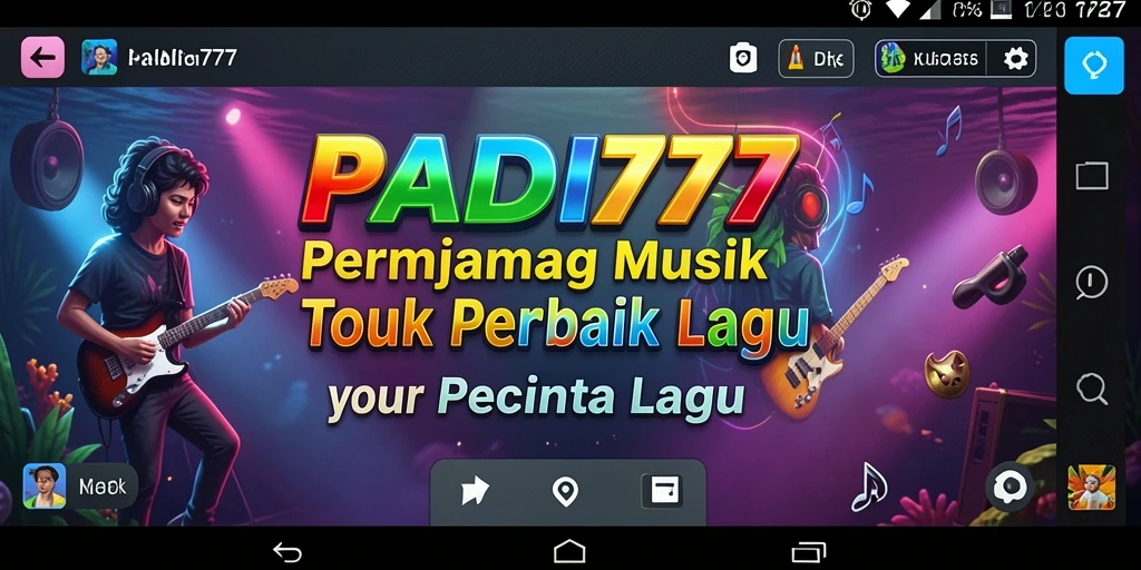 Screenshot utama PADI777 menampilkan antarmuka permainan musik yang menarik.