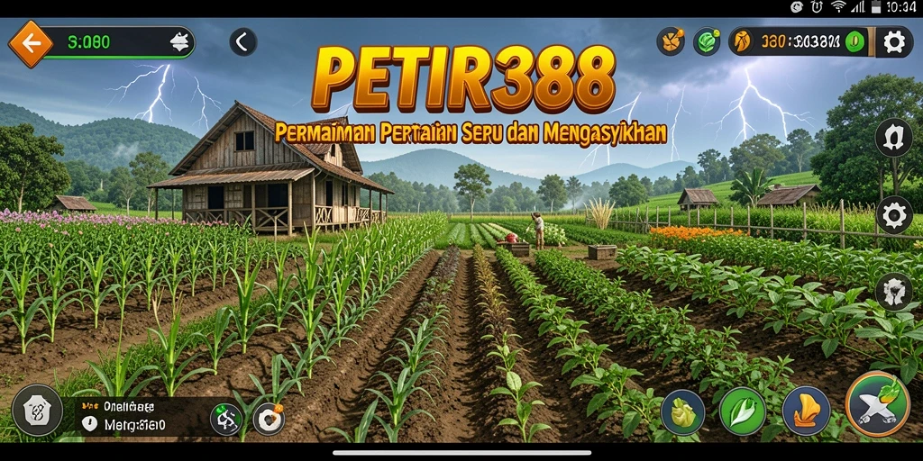Tampilan gameplay menarik dari PETIR388 dengan aktivitas pertanian.