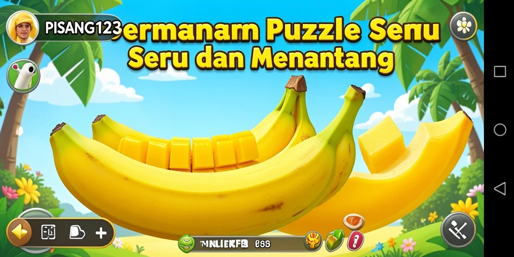 Tampilan menarik dari permainan puzzle PISANG123 yang menantang.
