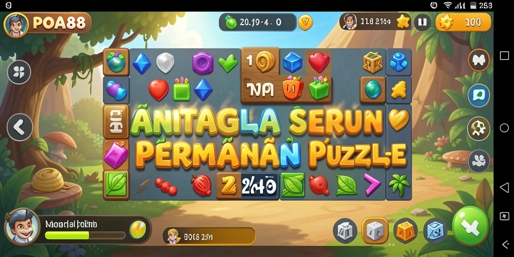 Tampilan gameplay seru dalam permainan Puzzle POA88.