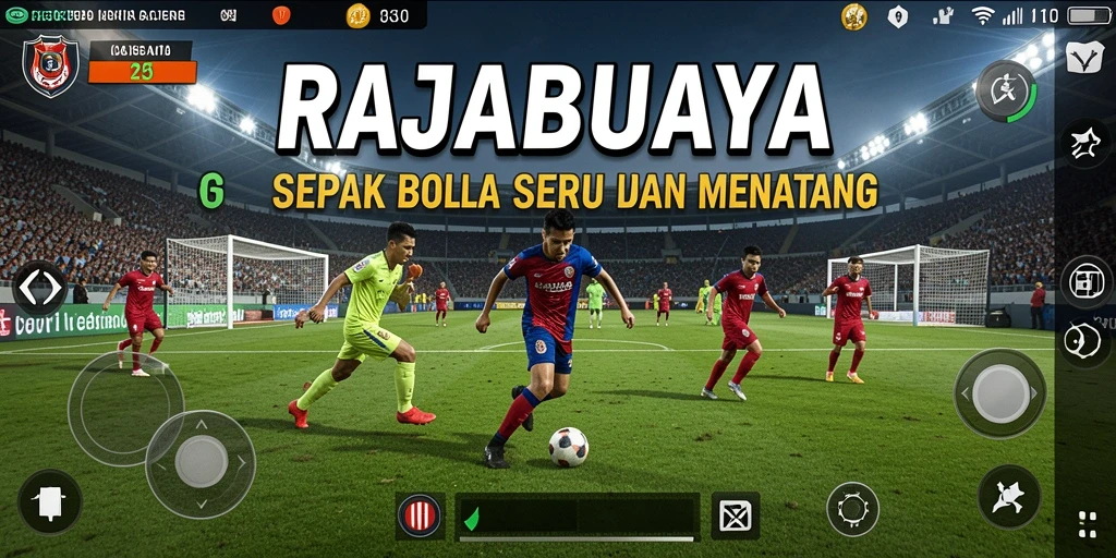 Tampilan gameplay sepak bola yang mendebarkan di RAJABUAYA.