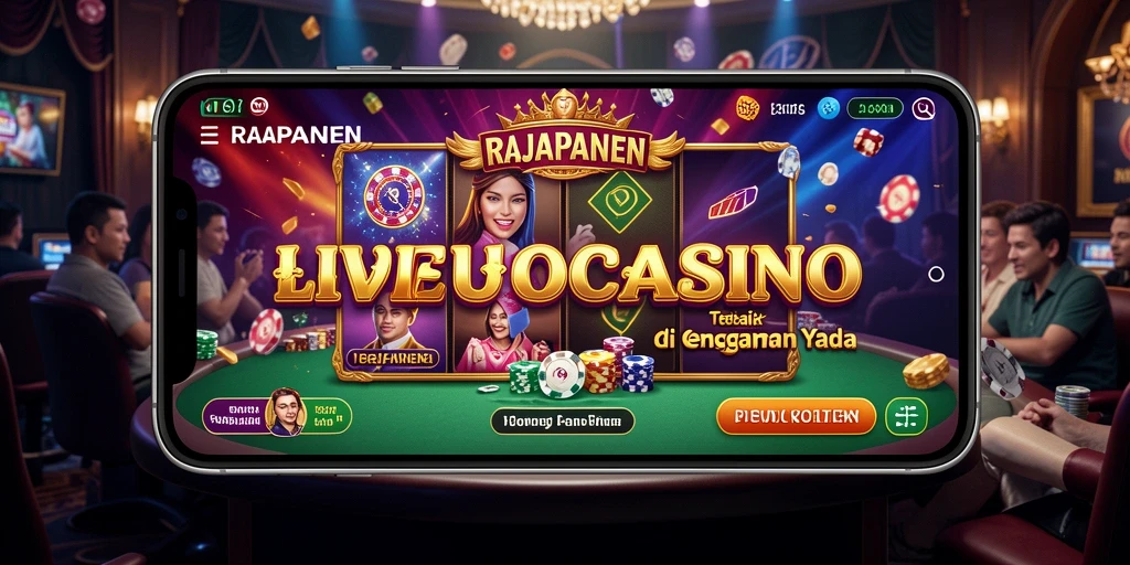Screenshot gameplay RAJAPANEN menampilkan suasana kasino yang nyata.