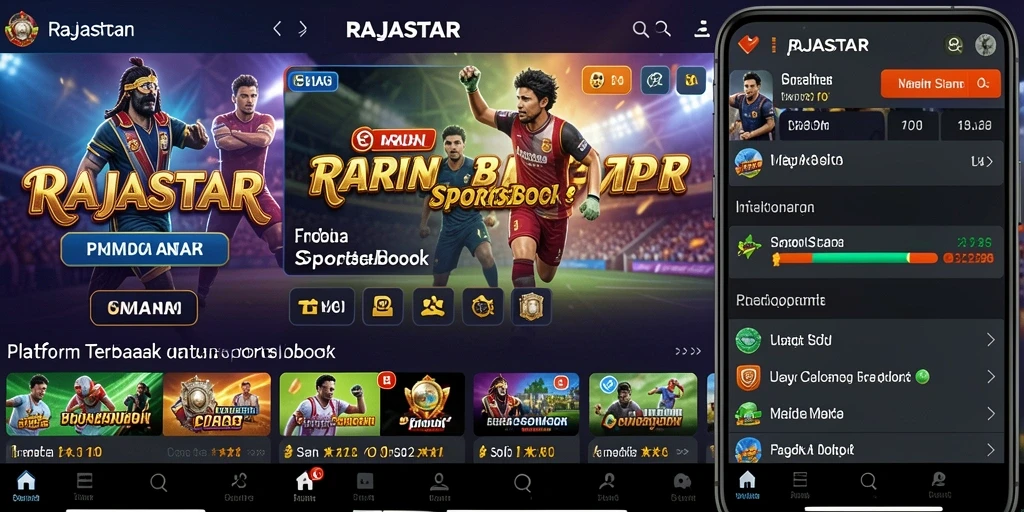 Screenshot gameplay RAJASTAR yang menampilkan taruhan olahraga yang menarik.