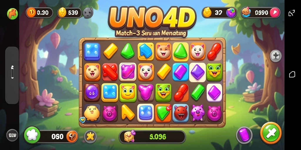 Tampilan gameplay seru dan penuh warna di UNO4D.
